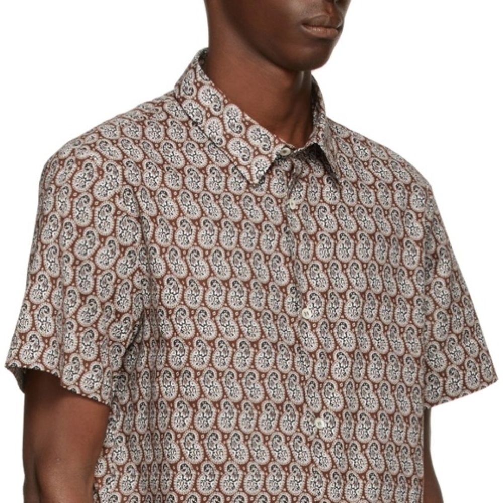 A.P.C. Brown and Black Patterned Men's Shirt